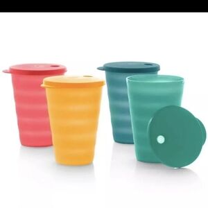 Tupperware Impressions Tumblers Set Of 4 New